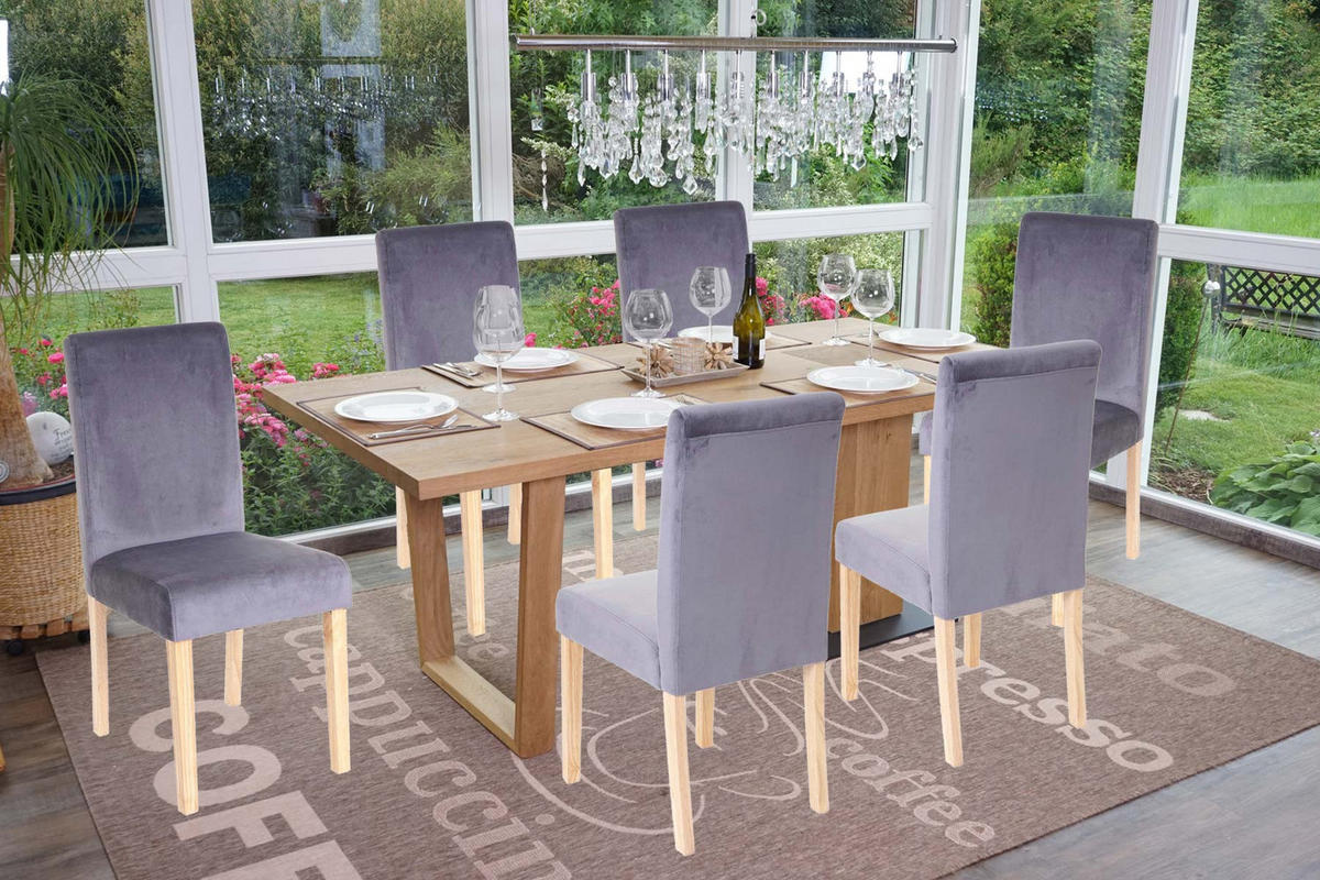 ESSZIMMERSTUHL Grau 6er-Set - Grau, Textil (43/90/56cm) - MCW