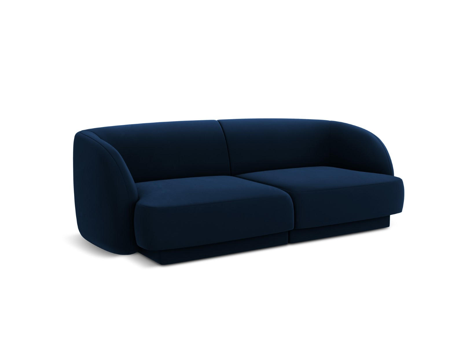 SOFA Miley aus Samt königsblau 2 Sitzplätze - Blau, Textil (90/70/180cm) - Micadoni