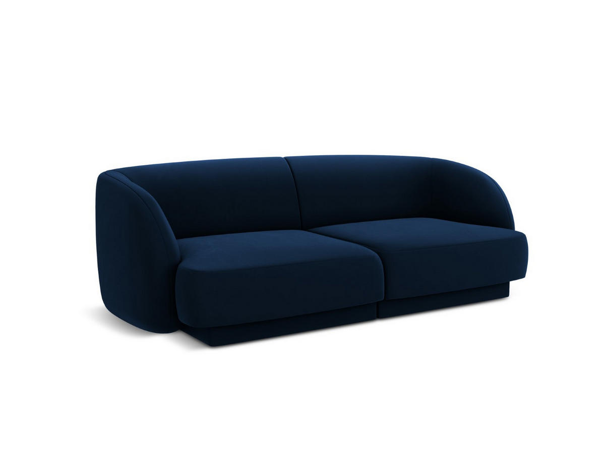 SOFA Miley aus Samt königsblau 2 Sitzplätze - Blau, Textil (90/70/180cm) - Micadoni