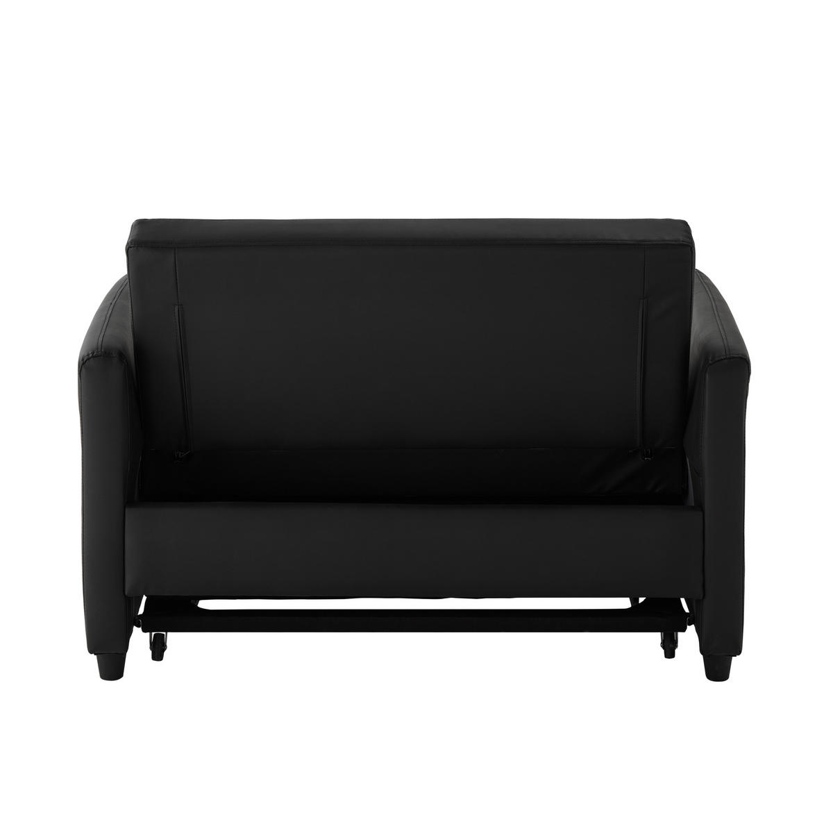 SCHLAFSOFA aus PU 156x100 cm Antikschwarz mit Ausziehfunktion und 3-fach verstellbarer Rückenlehne - Schwarz, Kunststoff (83/82/122cm) - Modfu