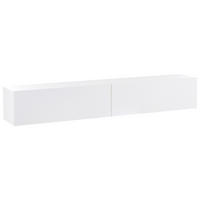 WANDMONTIERTER-TV-SCHRANK Weiß Gladstone - Weiß, Holzwerkstoff (180/30/32cm) - Beliani
