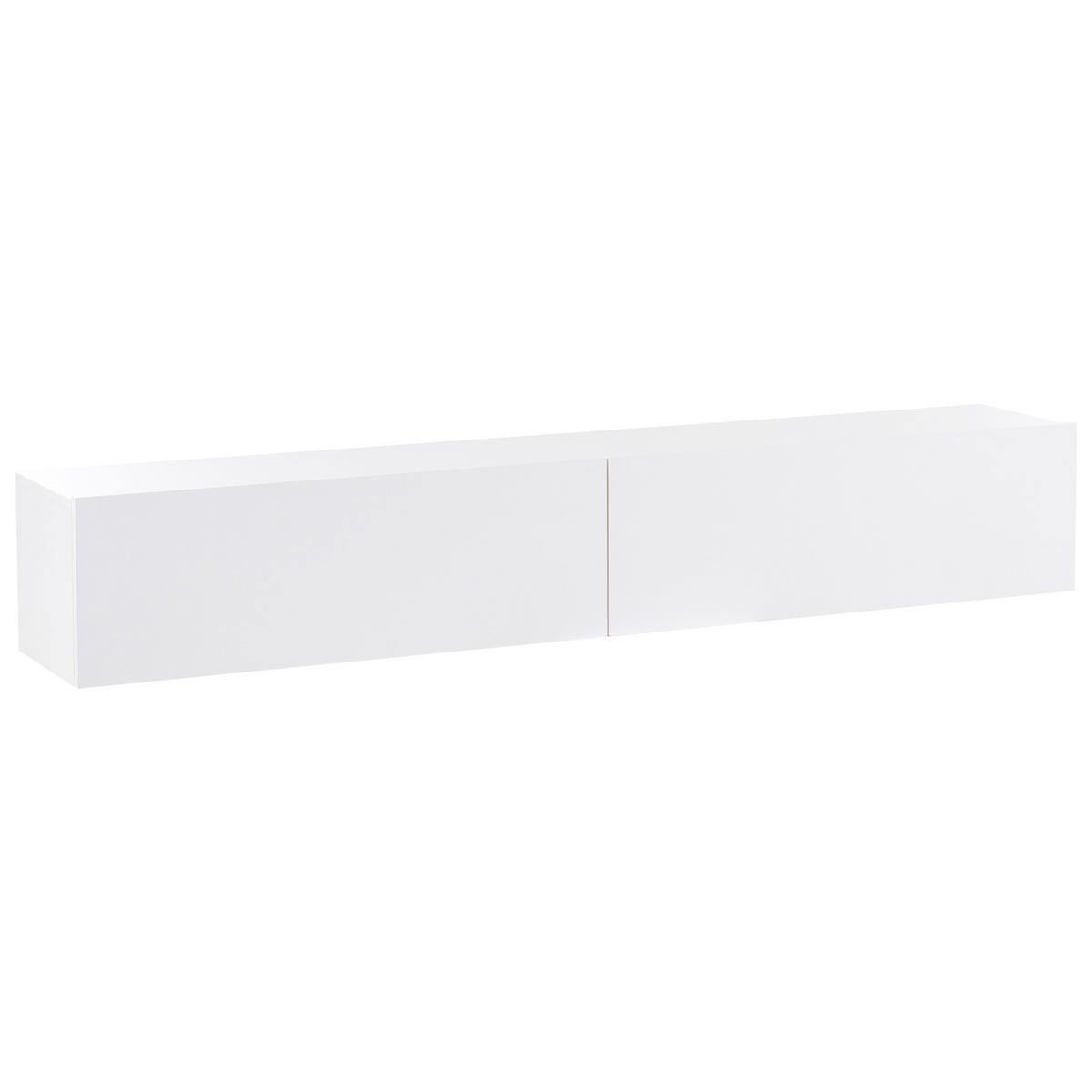 WANDMONTIERTER-TV-SCHRANK Weiß Gladstone - Weiß, Holzwerkstoff (180/30/32cm) - Beliani