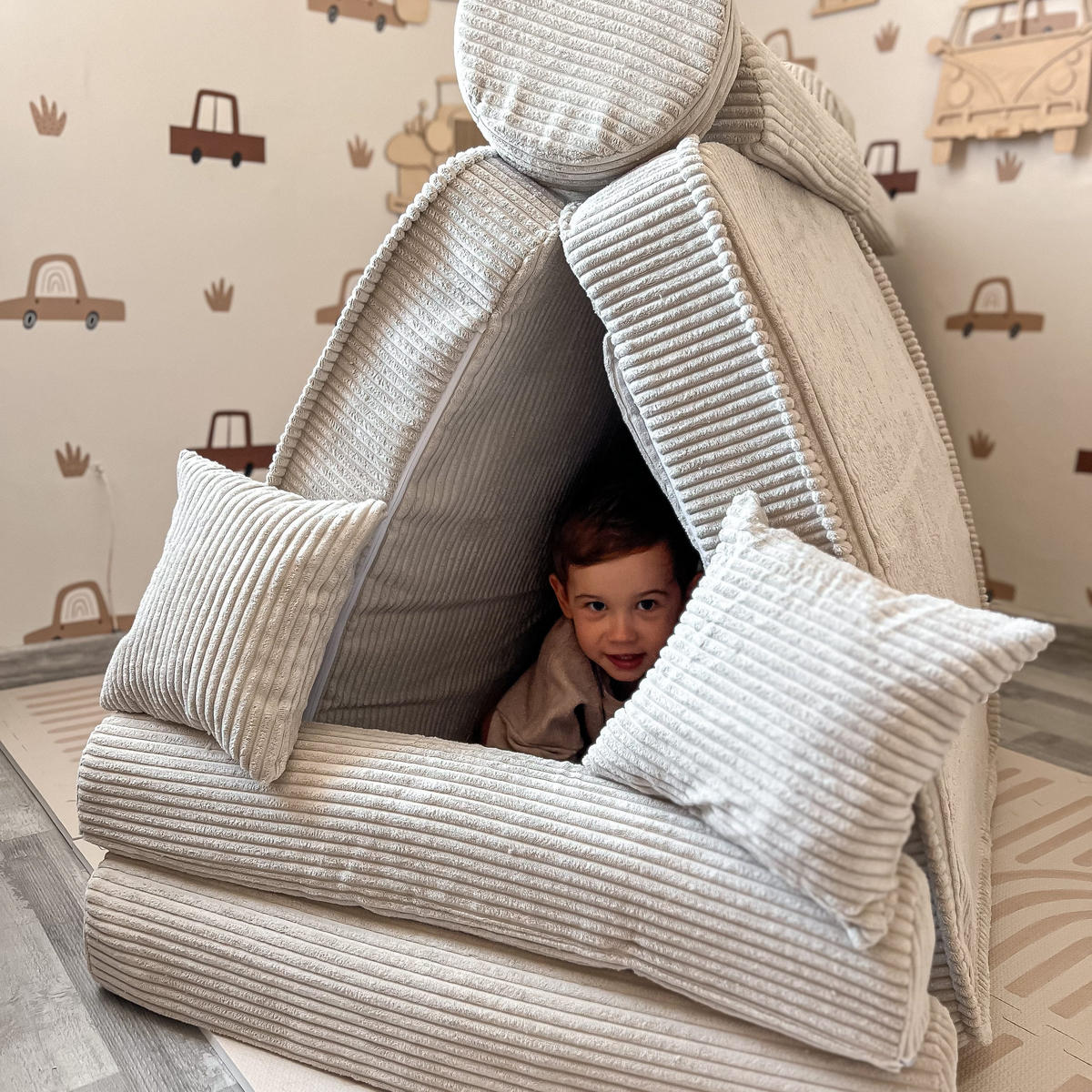 KINDERSOFA AESTHETIC 120 cm Cord Rosa 10 Stk - Rosa, Textil (60/12.5/120cm) - MeowBaby