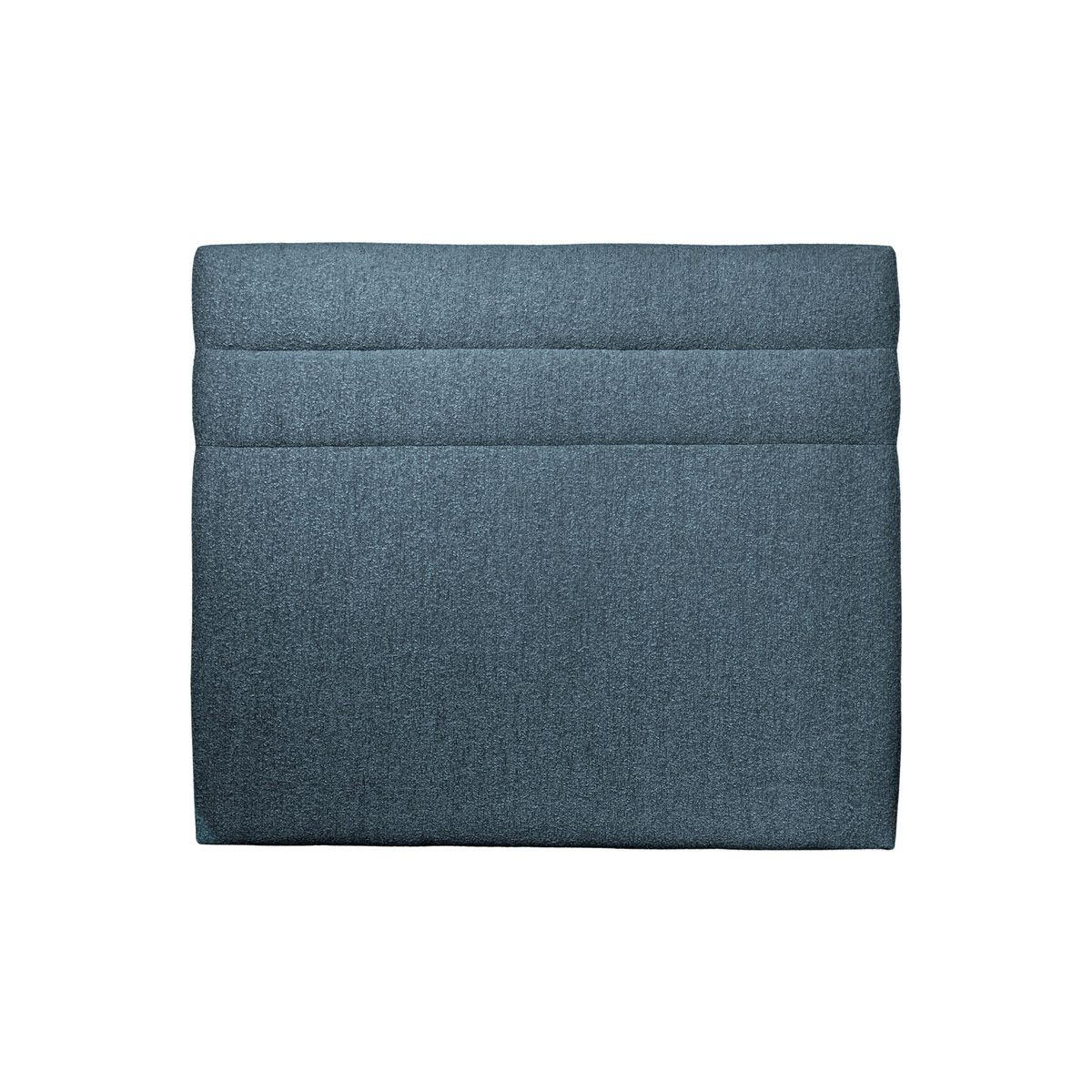 KOPFTEIL Modell Linien – Blauer Bouclé-Stoff 180 cm - Blau/Beige, Karton/Holz (180/120/10cm) - Sommeil de Plomb