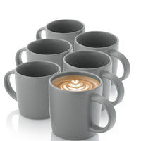 KAFFEEBECHER LEEDS SHADOW - 6 teilig aus Steingut - Grau, Stein (0.38L) - Sänger