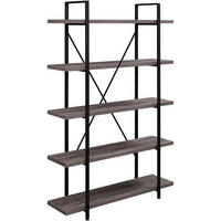BÜCHERREGAL 5 Ebenen Grau 177,8 cm H - Grau, Holzwerkstoff (32.3/177.8/119.9cm)