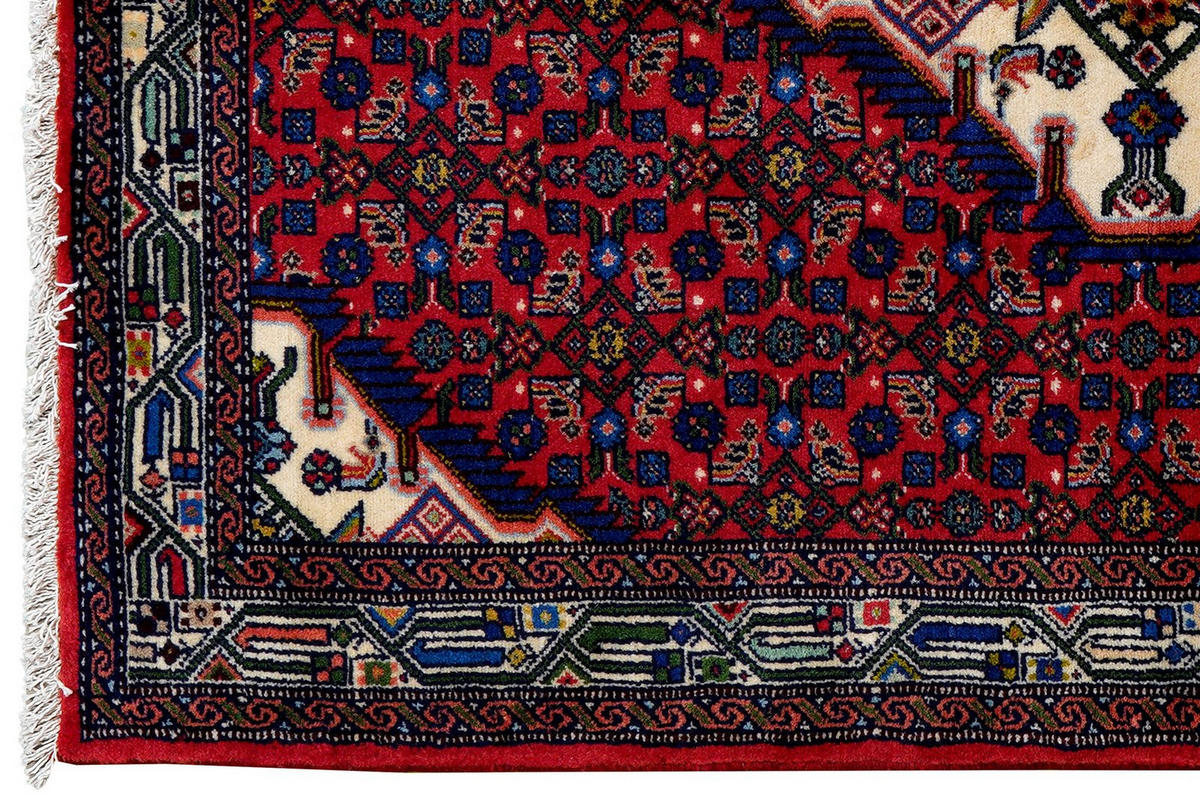 ORIENTTEPPICH handgeknüpft Assadabad Rot 152/106 cm Schurwolle - Rot, Textil (106/152cm) - Looma
