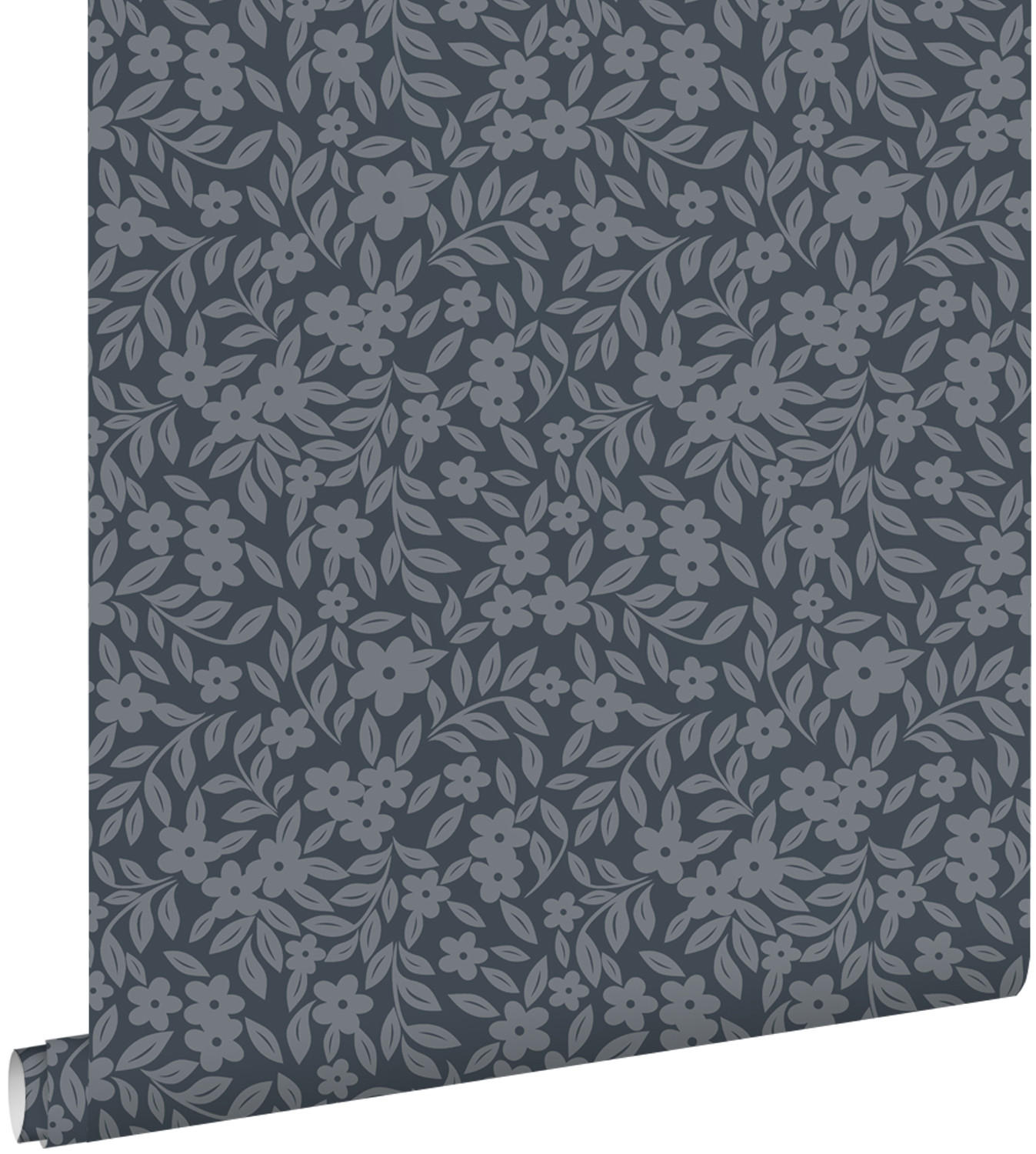 TAPETE Blumen 50 x 900 cm - Blau, Papier (50/0.1cm) - ESTAhome