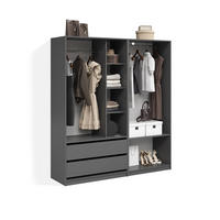 GARDEROBA Trento Antracit Komplet 2 - antracit, leseni material (100/200/50cm) - Livinity®