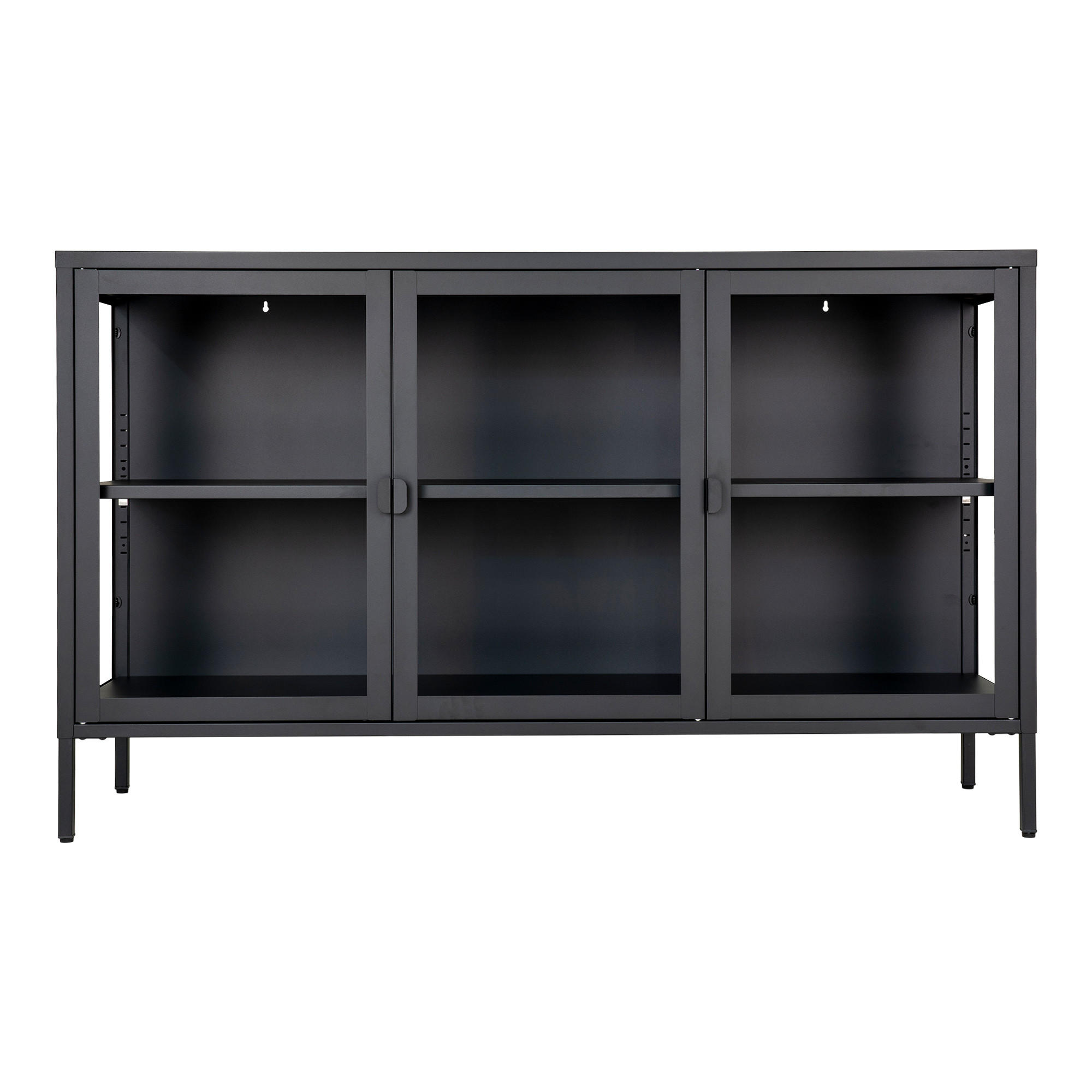 ebuy24 Sideboard Schwarz 140x85x40 cm
