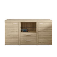 SIDEBOARD Spacoro 2F2S Eiche Sonoma 156,4/82/40,3 cm – Schubladenschrank Kommode Modern - Sonoma Eiche, Holzwerkstoff/Kunststoff (156/82/40cm) - AX Living
