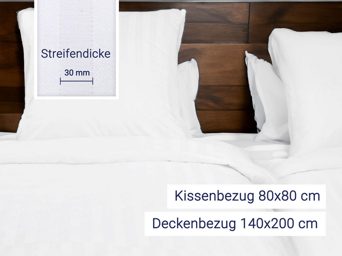 BETTWÄSCHE, 80x80 + 140x200 cm, 100% Baumwolle, Weiß - Weiß, Textil (140/200cm) - Zollner