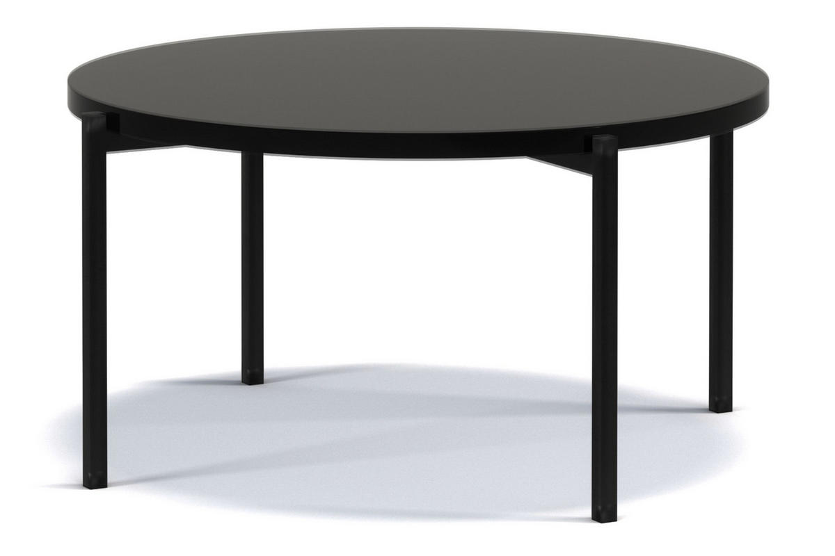 COUCHTISCH GERIS mit Metallfüßen, Spanplatte, Schwarz - Schwarz, Holz/Metall (85/85/43cm) - KONSIMO®