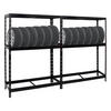 REIFENREGAL Tiger 2er-Set mit 2x 180x130x50 cm bis zu 24 Reifen mit Fachboden Schwarz - Schwarz, Metall (260/180/50cm) - PROREGAL