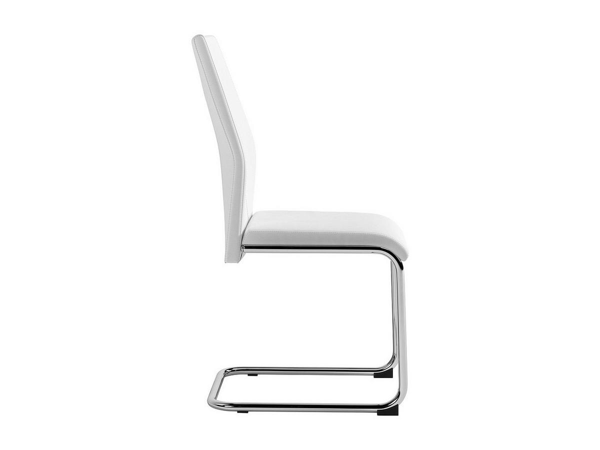 STUHL 4er-Set - Kunstleder - Weiß - PAULINE - Weiß, Leder (44/97/46cm) - Vente-Unique