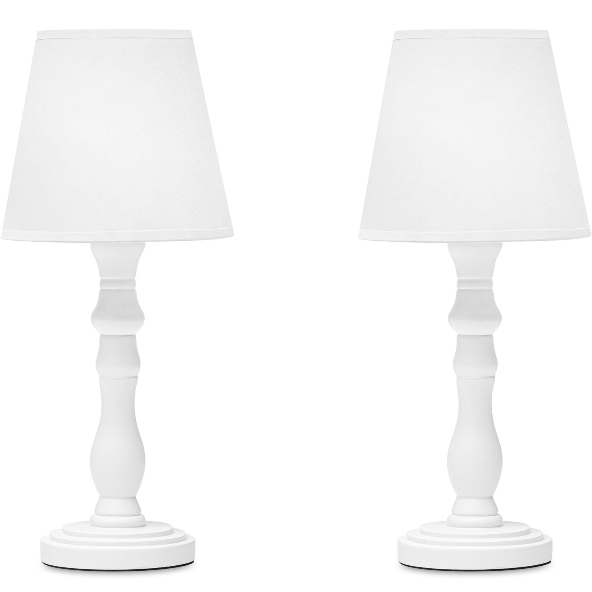 TISCHLAMPE GITTA 2-er Set, Weiß - Weiß, Keramik/Textil (18/18/42cm) - KONSIMO®