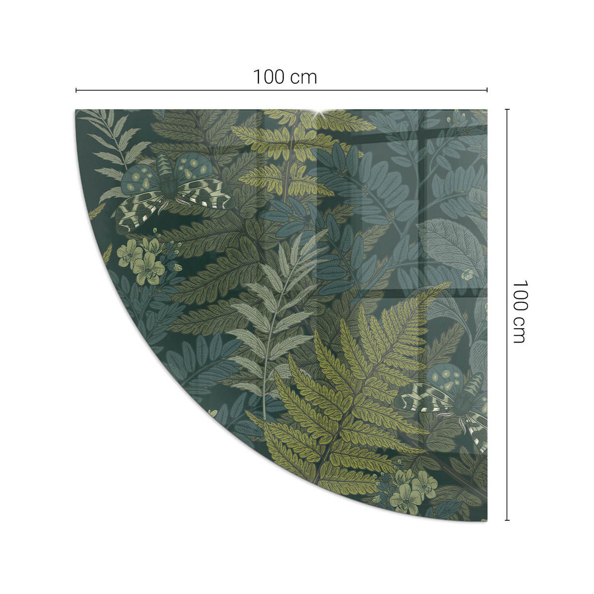 GLASPLATTE für Kamin 100x100 cm Grün - Grün, Glas (100/100/0.4cm) - ArtPrintCave