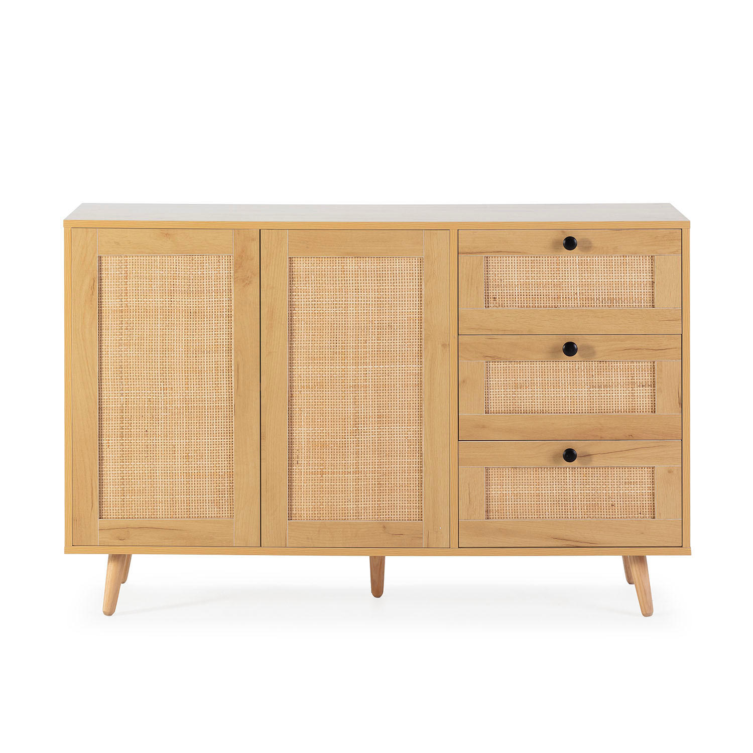 SIDEBOARD Bella 3 Schubladen 2 Eichentüren - Honigeiche, Holzwerkstoff (120/76/38cm)