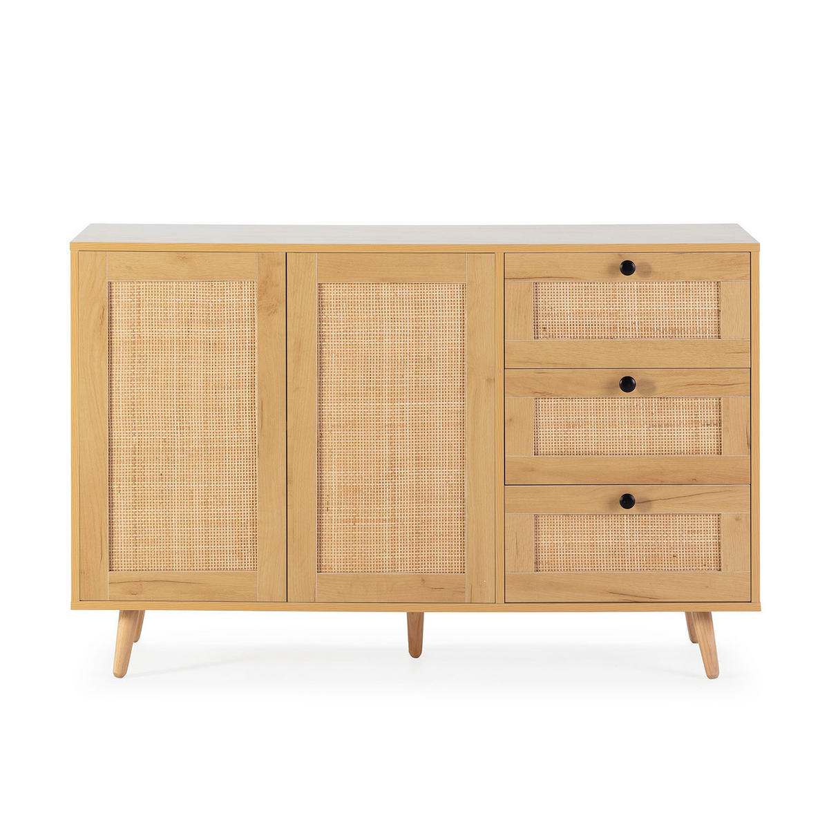 SIDEBOARD Bella 3 Schubladen 2 Eichentüren - Honigeiche, Holzwerkstoff (120/76/38cm)