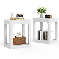 BEISTELLTISCH-SET aus 50x40x60 cm MDF Weiß mit 2 Ablagen, 2-teilig - Weiß, Holzwerkstoff (50/40/60cm) - IVMEU