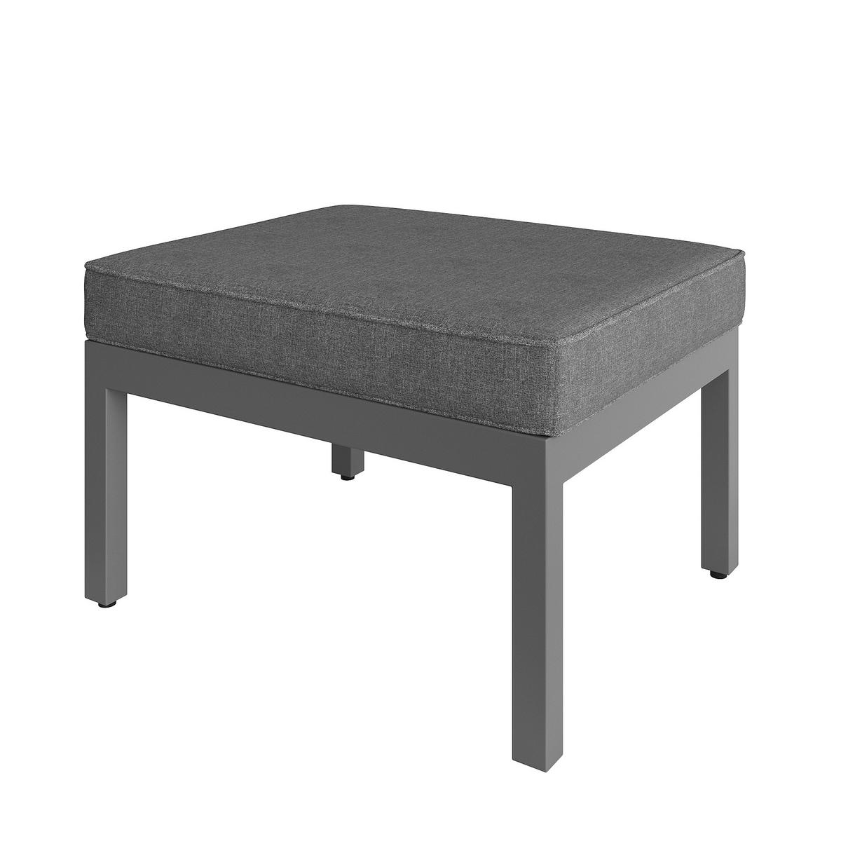 GARTENMÖBEL 100x50cm grau aus Metall und mit Holzplatte - Grau, Metall - Modfu