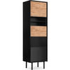 REGAL LOFTY Kreuzeinlage, schwarz / Eiche natur - Eichefarben/Schwarz, Holzwerkstoff (52/174/41cm) - KONSIMO®