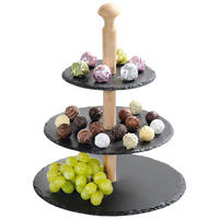 ETAGERE 3 Ebenen Anthrazitfarben 30/30/34 cm - Anthrazit, Stein (30/34cm) - Kesper