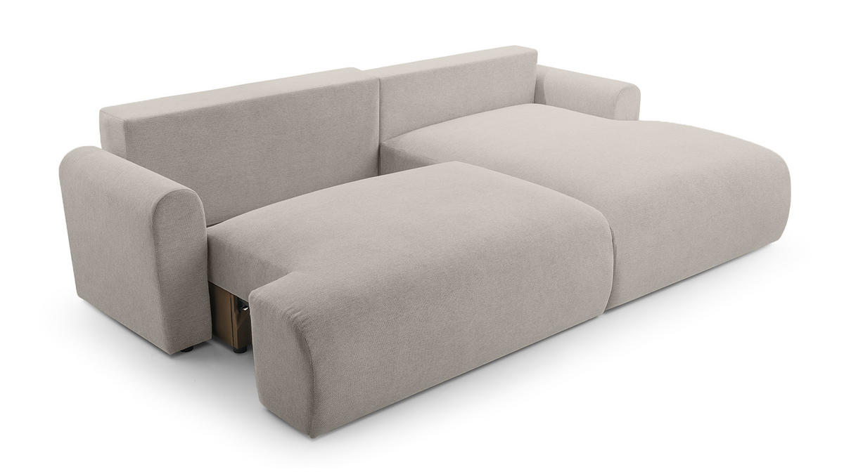 ECKSOFA mit Schlaffunktion Brauel, Beige - Beige, Textil (150/260cm) - Meblito