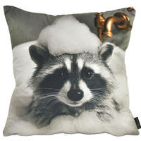 KISSENHÜLLE WASCHBÄR BILL Schaumbad - Grau, Textil (45/45cm) - Yve! decoration