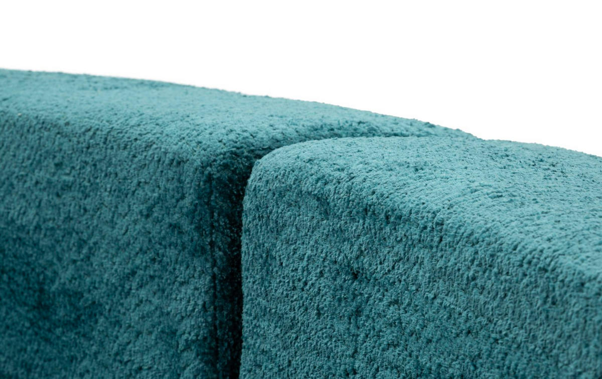 3-SITZER Sofa Bouclé Island - Dunkel Grün - Grün, Kunststoff/Textil (92/78/238cm) - Pasmara
