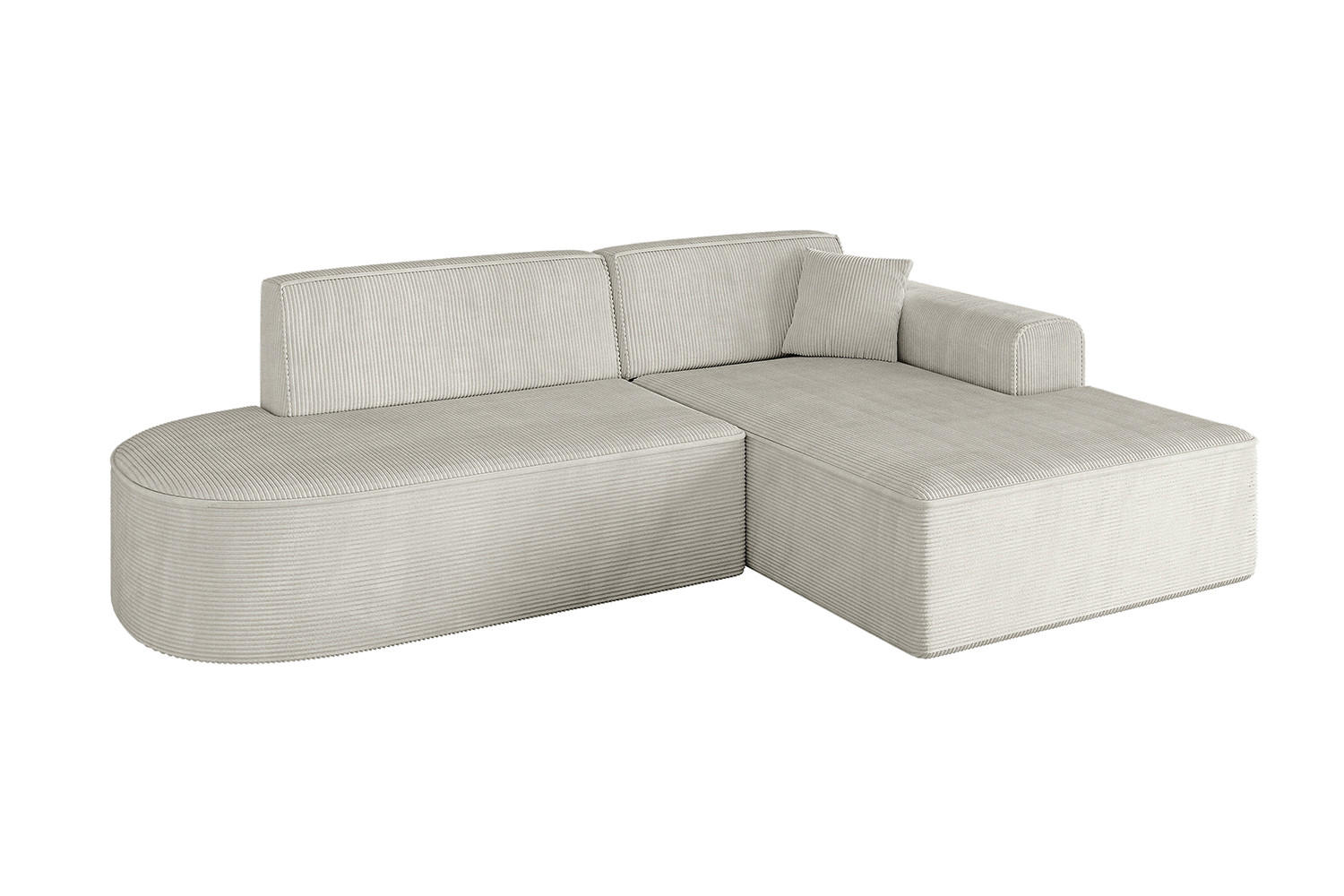 ECKSOFA Ottomane Rechts IREA-L1-v3 - 232x165x77 cm Creme - Ecru/Creme, Holzwerkstoff/Textil (232/165cm) - ALTDECOR