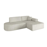 ECKSOFA Ottomane Rechts IREA-L1-v3 - 232x165x77 cm Creme - Ecru/Creme, Holzwerkstoff/Textil (232/165cm) - ALTDECOR