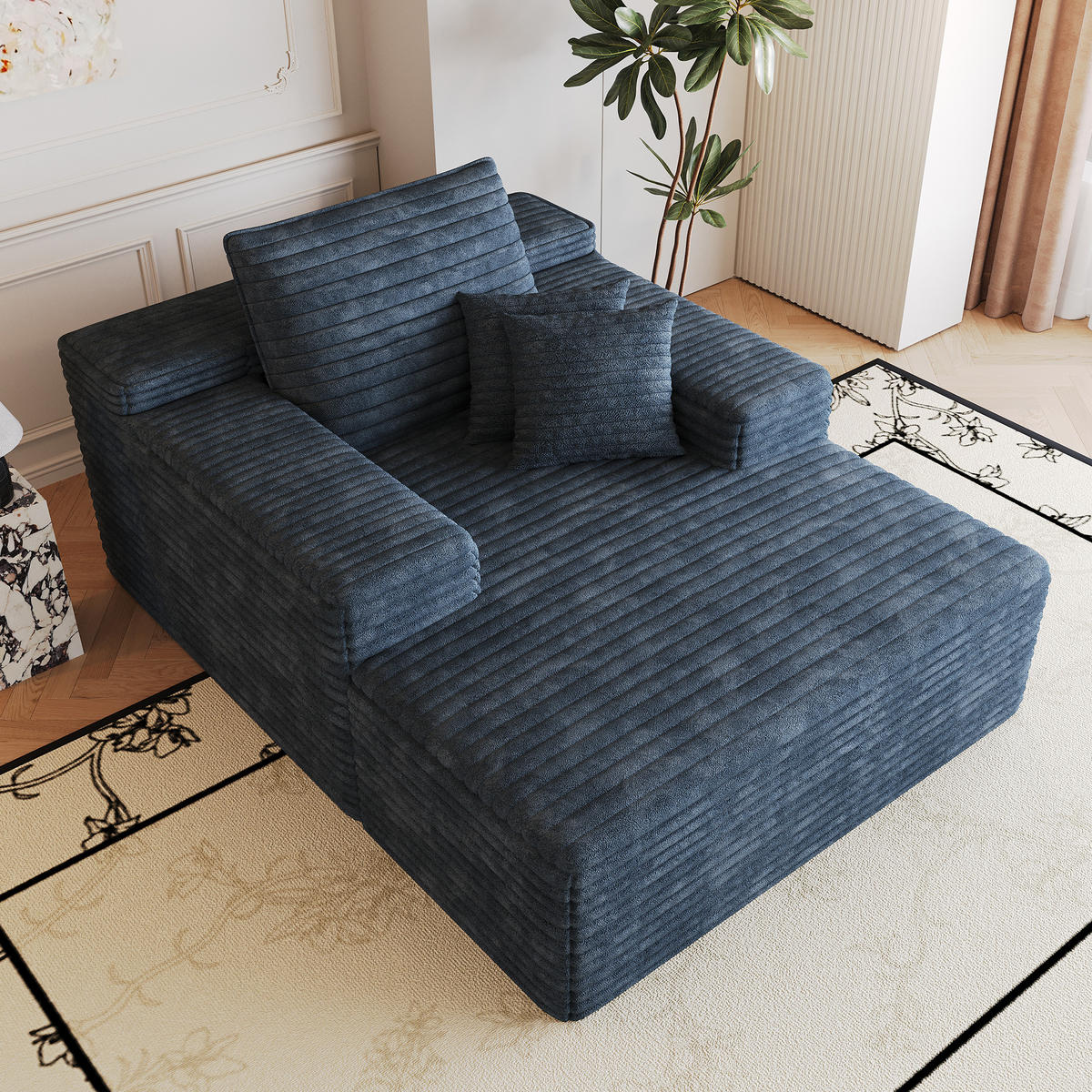 SCHLAFSOFA DE-34763 mit tiefer Sitzfläche Blau - Blau, Textil (159/60/115cm) - ComfortXL