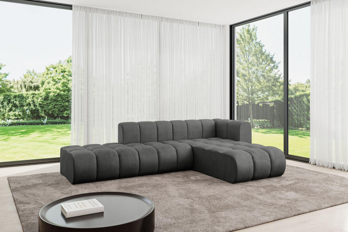 ECKSOFA modulares Sofa Zuvon-L1 - 296x177x70 cm Dunkelgrau - Dunkelgrau, Holzwerkstoff/Textil (296/177cm) - ALTDECOR