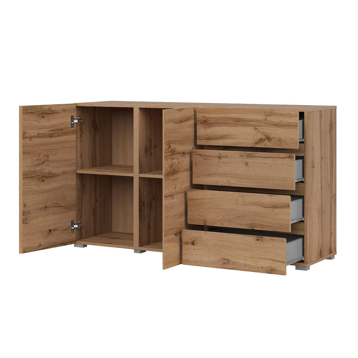 ŠIROKÁ KOMODA Maxis Drevo - hnedá, kompozitné drevo (138/78/40cm) - Petits-meubles