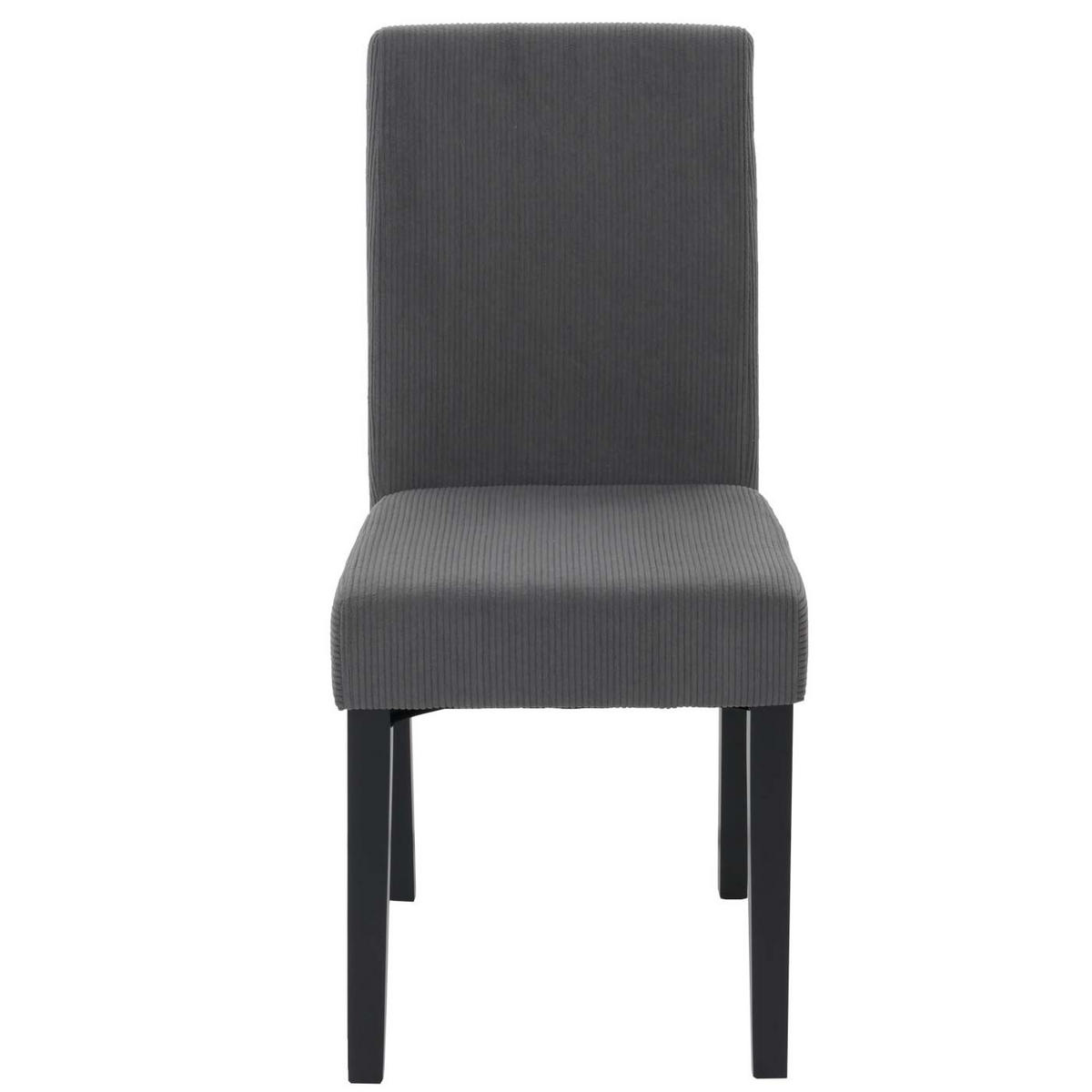 ESSZIMMERSTUHL 2er-Set klassisch und zeitlos 90x42x50cm Sitzhöhe 47cm Stoff/Textil Cord Holz dunkle Beine Dunkelgrau - Dunkelgrau, Textil (42/90/50cm) - CHEFGASTRO