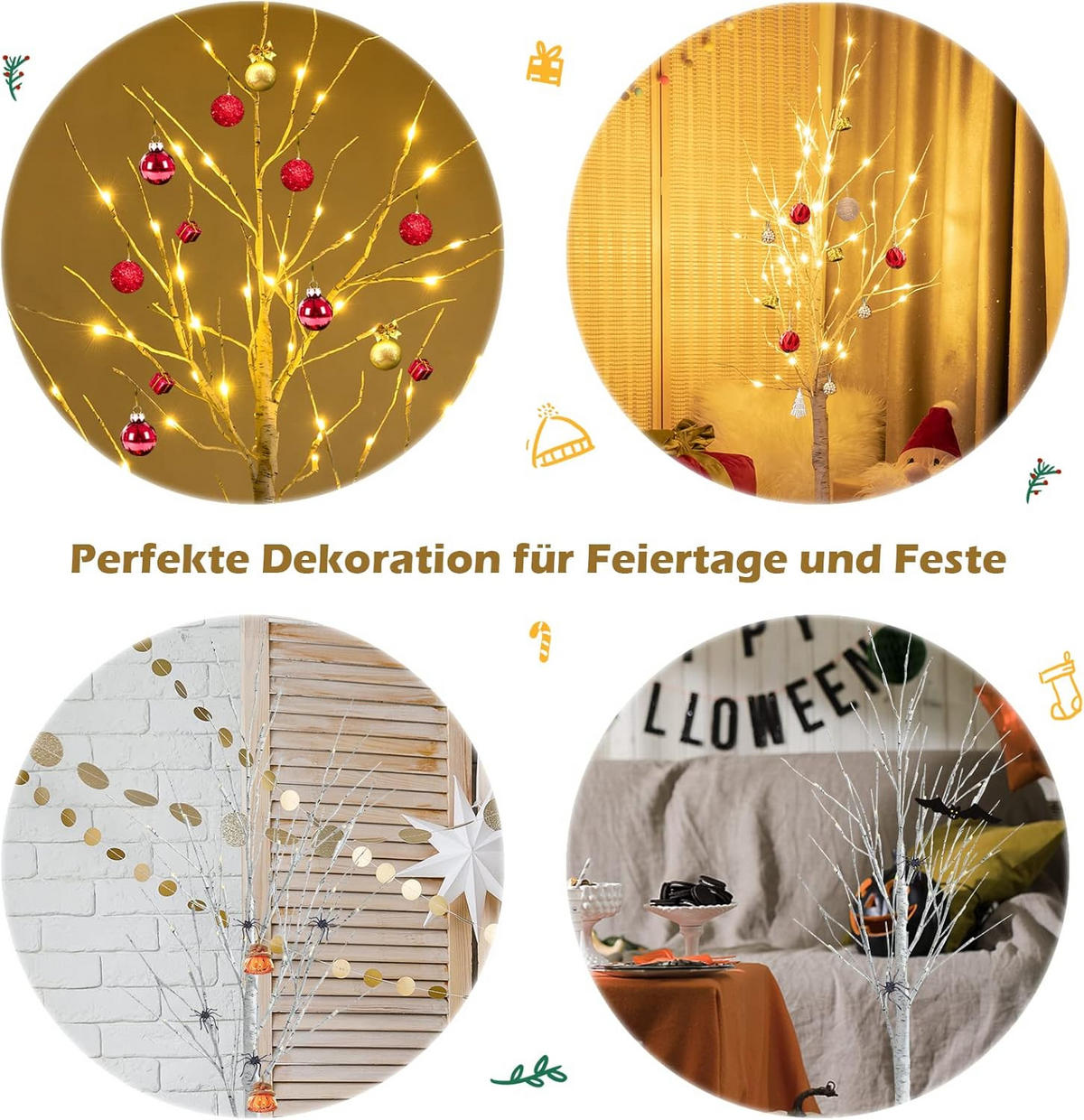 WEIHNACHTSBAUM Künstlicher Weiß - Weiß, Kunststoff (120cm) - COSTWAY