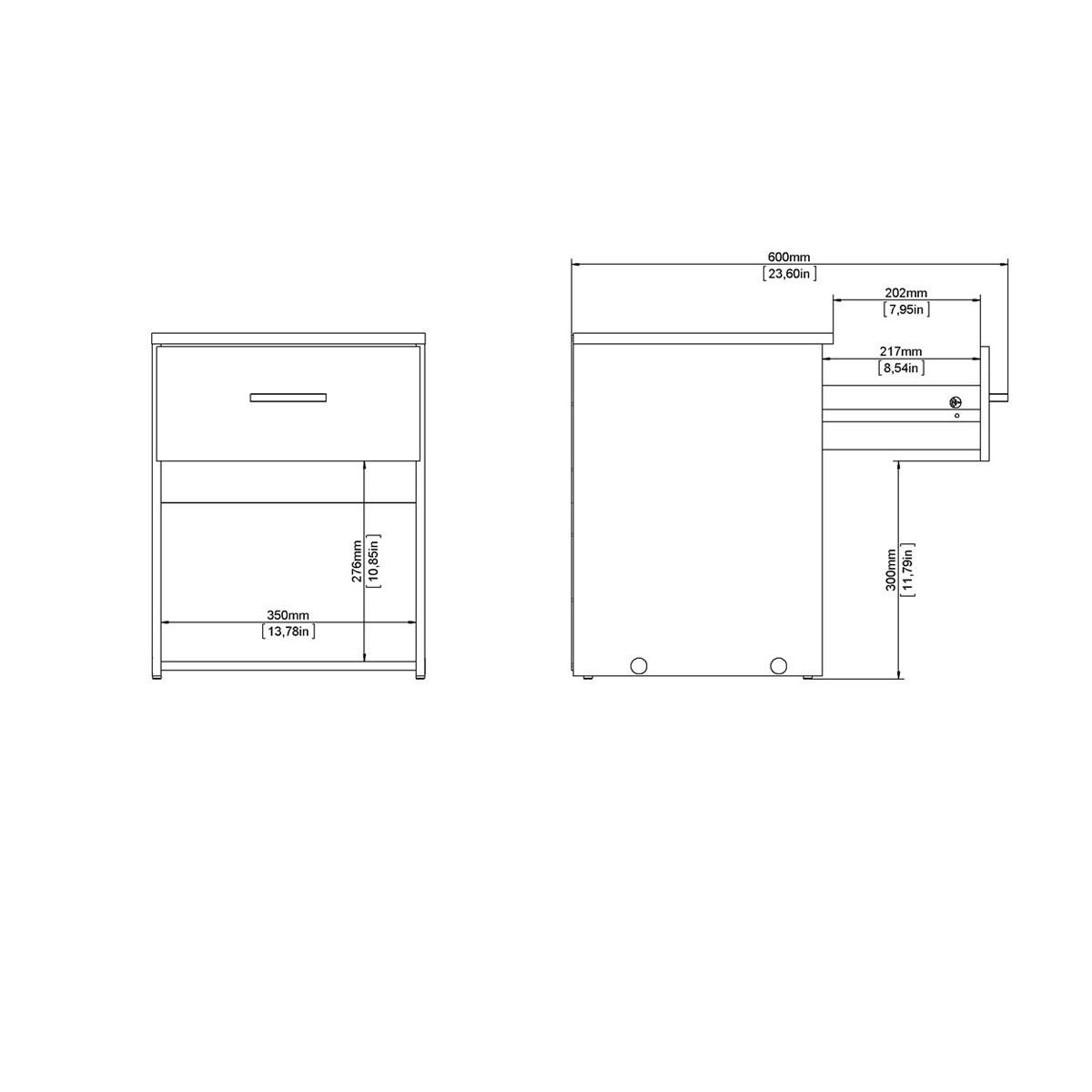 NACHTSCHRANK weiß - Weiß, Holzwerkstoff (38/48/36cm) - ebuy24