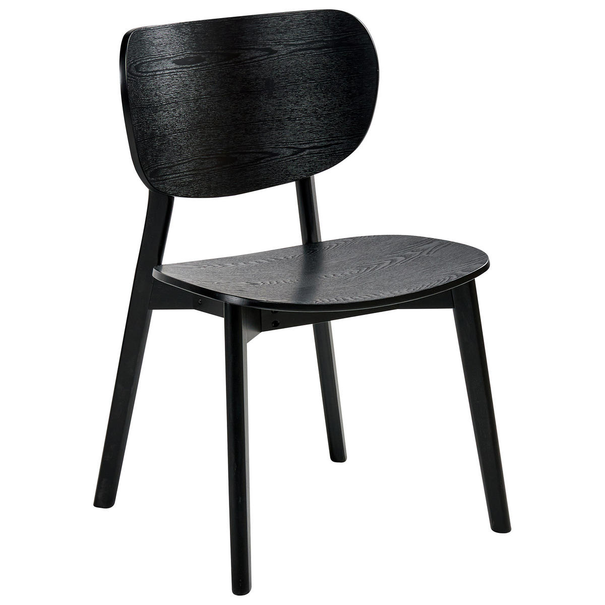 ESSZIMMERSTUHL 2er-Set Holz Schwarze Esche Overly - Schwarz, Holz (49/80/47cm) - Beliani