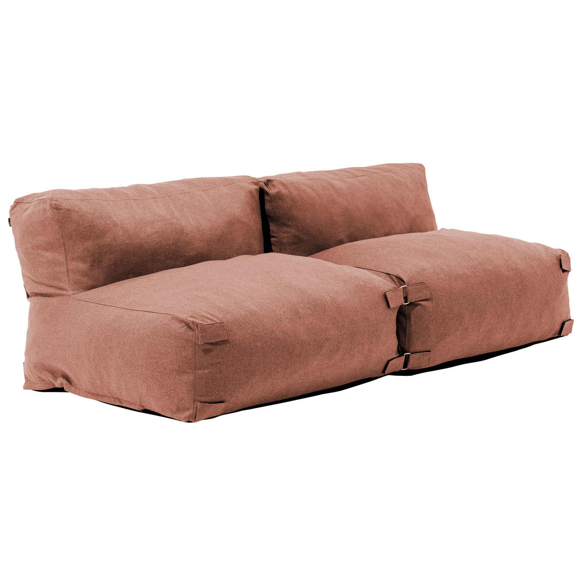 GARTENSOFA mit 2 Sitzplätzen, Terrakotta - Pink, Textil - Oviala