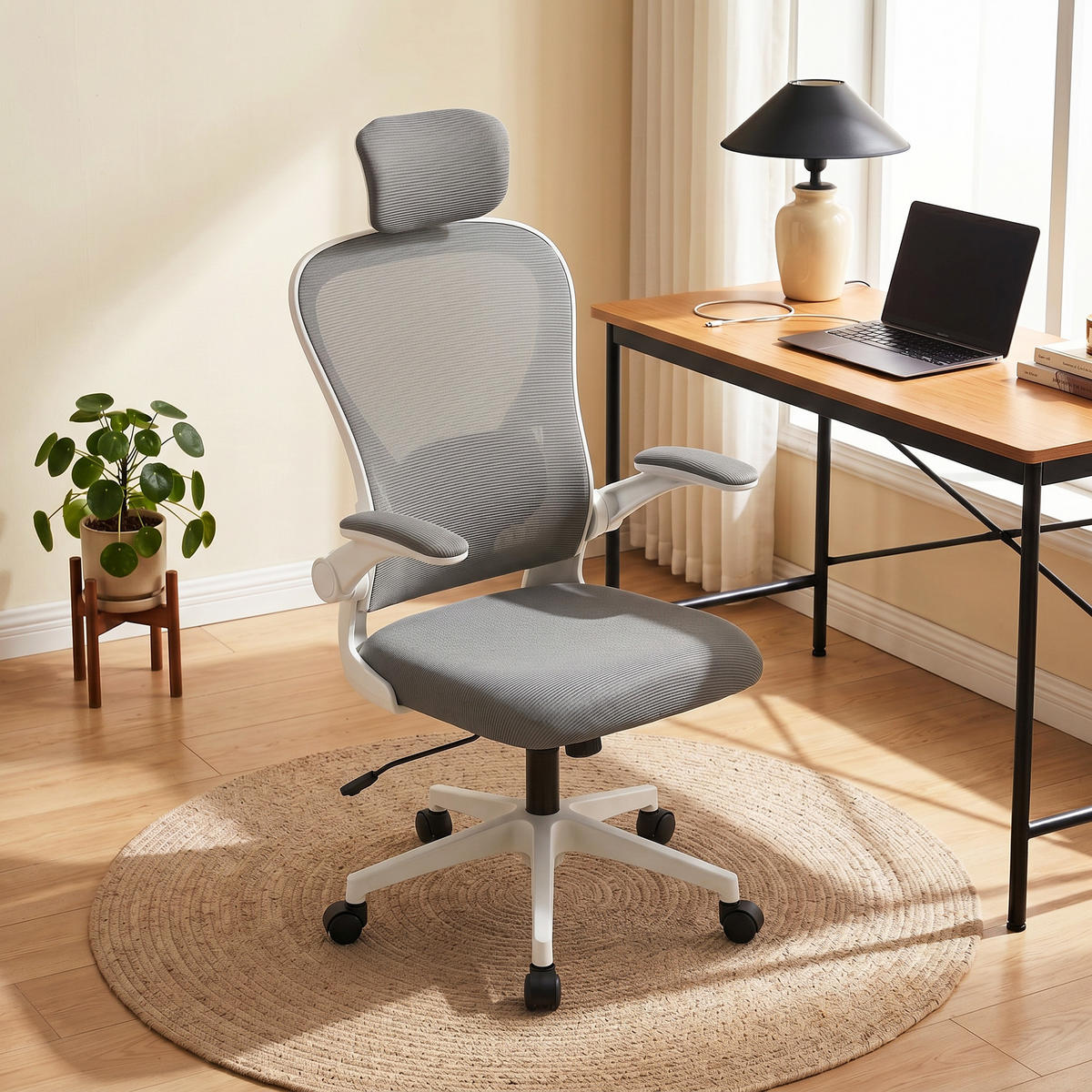 BÜROSTUHL Grau Polyester, Kunststoff 64xx63x125 xm - Grau, Kunststoff (63/125/64cm) - DESIGN IN