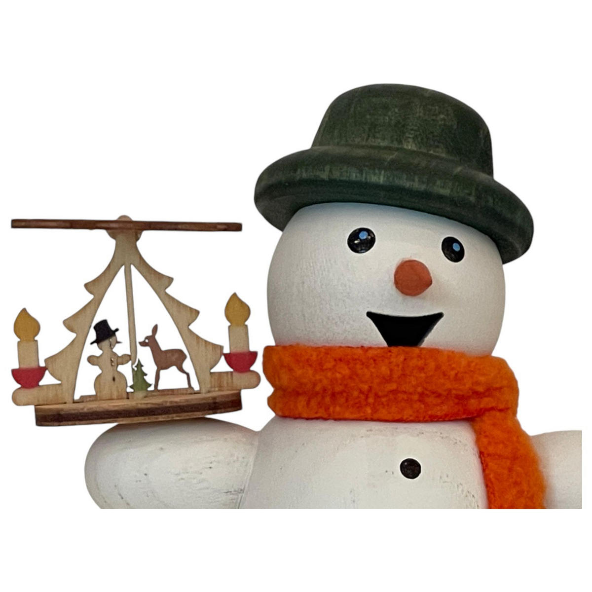 RAUCHFIGUR Schneemann Pyramide 13 cm - Multicolor, Holz (6/13/10cm)