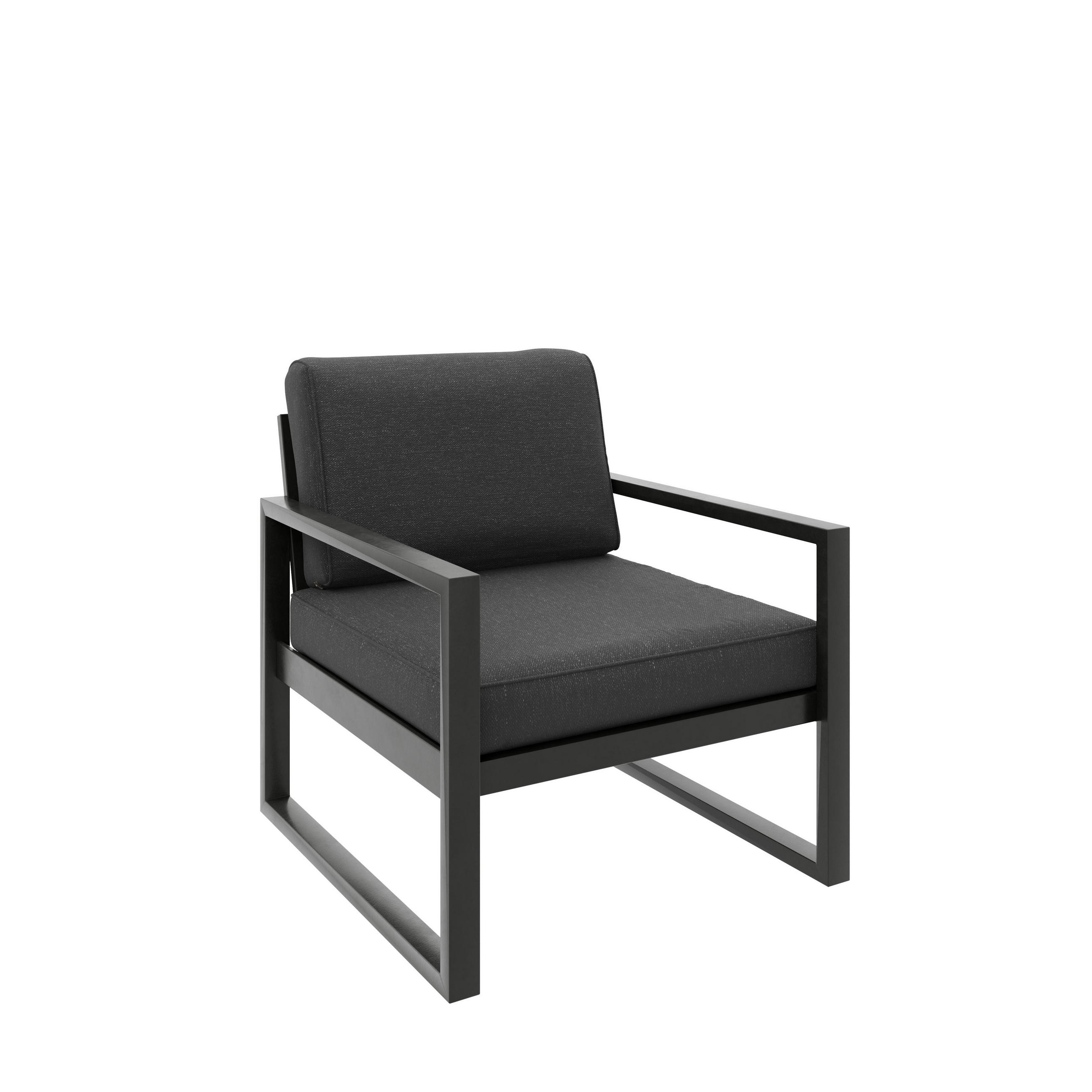 GARTENSESSEL Madera 76x80 cm, schwarz, graubraun - Schwarz/Braun, Kunststoff/Metall (76/86/80cm) - Margaret Hadas24
