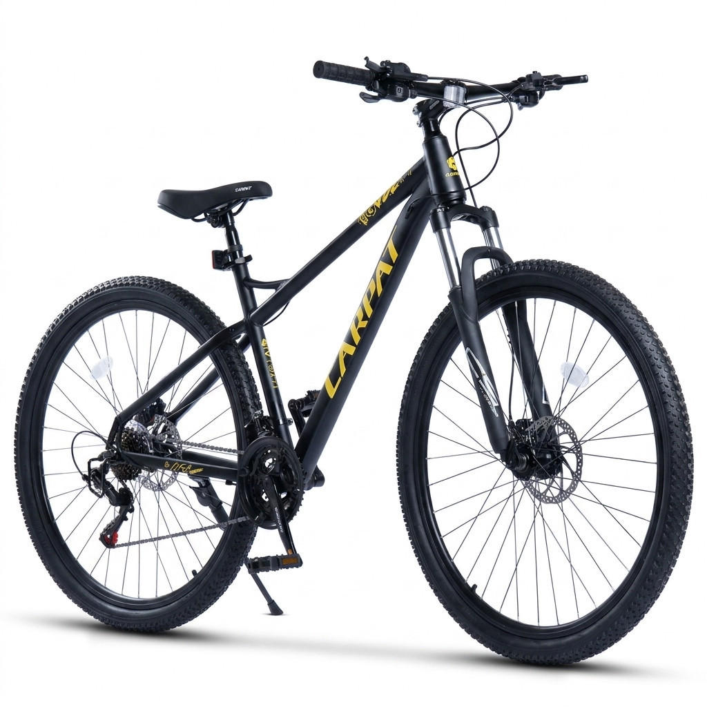 MOUNTAINBIKE 29 Zoll Schwarz – 21-Gang Schaltung - Hydraulische Scheibenbremsen — Hardtail-Rahmen aus Aluminiumlegierung - Schwarz, Metall (20cm) - Oxeza
