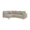 ECKSOFA Henrik Beige Boucle - Ottomane links - Beige/Braun, Holz/Textil (231/161cm) - S-Style Möbel