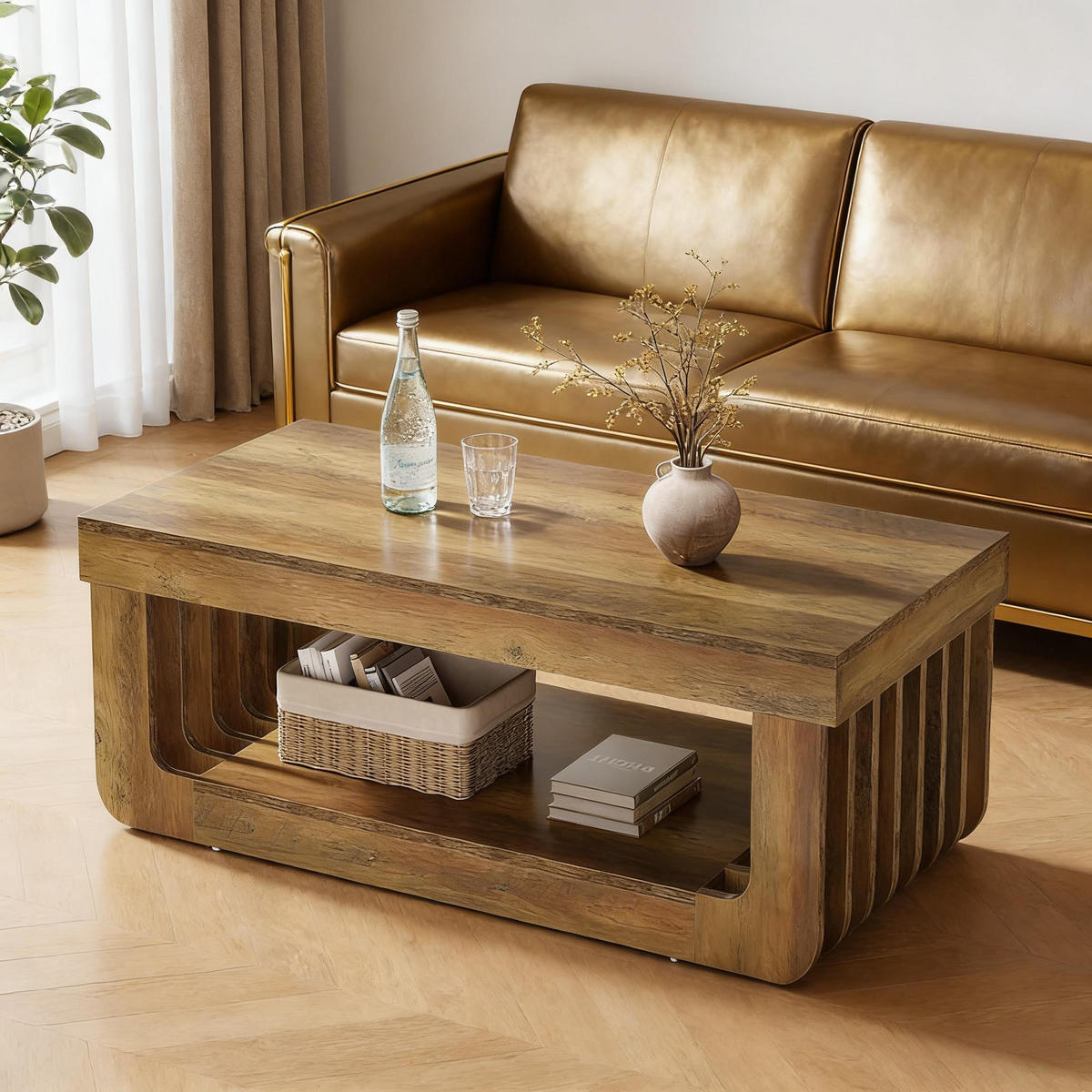 COUCHTISCH Braun 120/60/45 cm - Braun, Holzwerkstoff (60/120/45cm) - PANGIVO