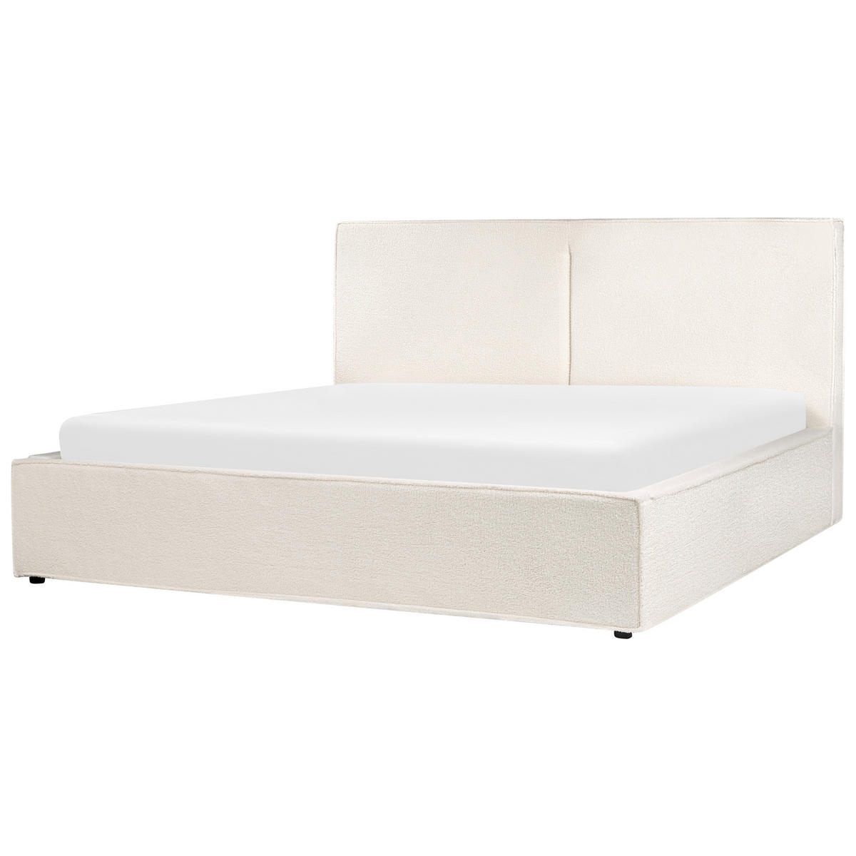 POLSTERBETT 180/200 cm Weiß Moissac - Creme, Textil (180/200cm) - Beliani