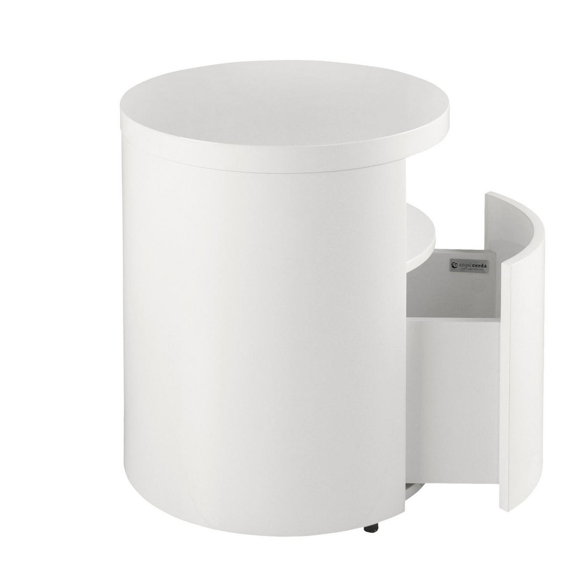 NACHTSCHRANK Nachttisch aus weißem Holz Ø48/55 cm - Weiß, Holz (48/55/48cm) - ANGEL CERDA