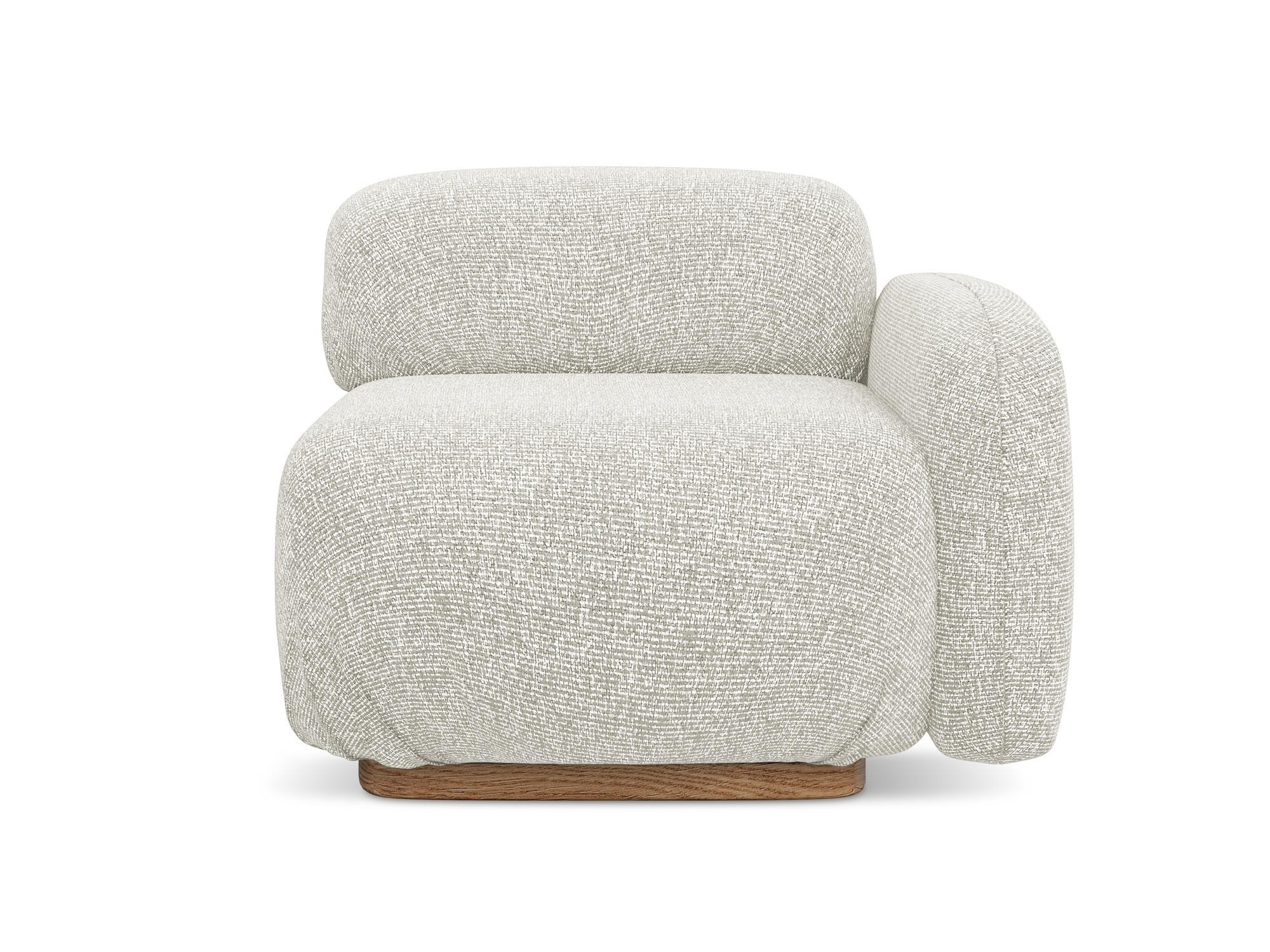 SOFAELEMENT Rechts Strukturstoff Stoff Beige - Beige/Creme, Holz/Textil (95/73/95cm) - Makamii