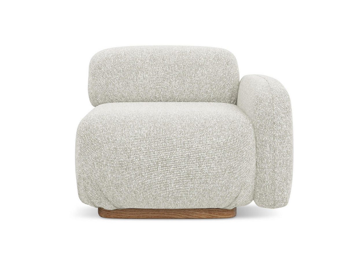 SOFAELEMENT Rechts Strukturstoff Stoff Beige - Beige/Creme, Holz/Textil (95/73/95cm) - Makamii
